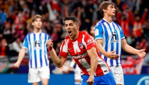 Luis Suárez tras anotar gol a favor del Atlético de Madrid