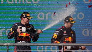 Verstappen y Pérez festejan tras GP de Estados Unidos