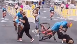 Mujer chocó con ciclista 