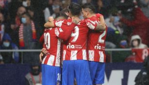 Jugadores del Atletico de Madrid celebrando un gol a favor