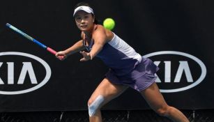 Peng Shuai durante un partido de tenis