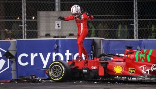 Leclerc tras sufrir accidente en el circuito de Corniche de Jeddah