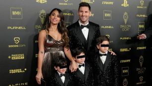 Messi con su familia en el Balón de Oro
