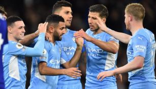 Jugadores del Manchester City en festejo