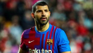 'Kun' Agüero, en acción con el Barça