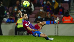 Jordi Alba durante un compromiso con el Barcelona  