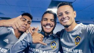 Jugadores de Galaxy previo a un partido