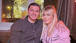 Icardi festejando a Wanda Nara