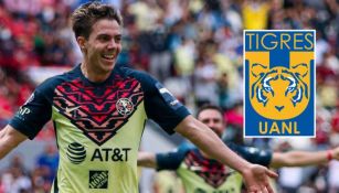 Sebastián Córdova en festejo como jugador del América