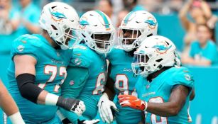 Miami Dolphins celebrando un touchdown