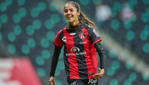 Alison González festejando gol con Atlas en la Liga MX Femenil