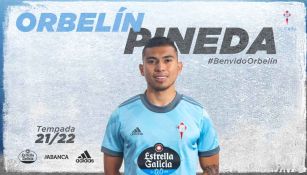 Orbelín Pineda posa con la camiseta del Celta 