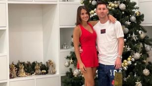 Antonela Roccuzzo junto a Messi