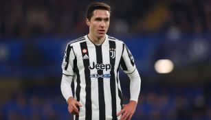 Federico Chiesa jugando partido con Juventus en la Champions