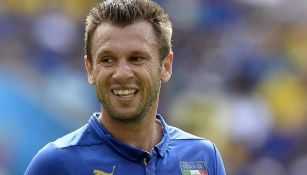 Cassano en un partido con Italia 