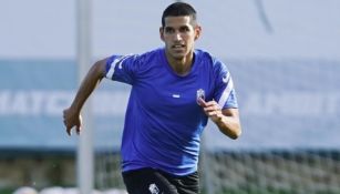 Luis Abram durante un entrenamiento con el Granada