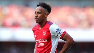 Aubameyang en partido con Arsenal