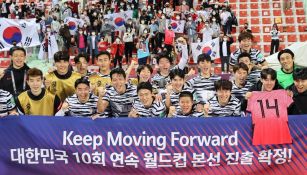 Jugadores de Corea del Sur en festejo