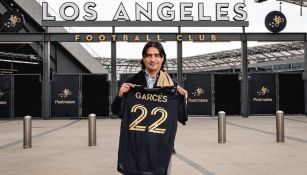 Marco Antonio Garcés en su presentación con LAFC de la MLS