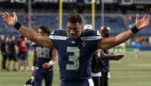 Russell Wilson en un partido con Seattle