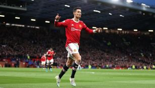 Cristiano Ronaldo festejando gol con el Manchester United