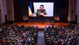 Volodymyr Zelenski durante discurso ante el Congreso de Estados Unidos