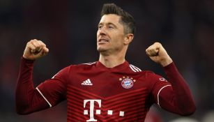 Robert Lewandowski festejando gol con el Bayern Munich