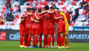 Jugadores del Toluca previo a un partido 