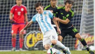Messi y Guardado previo a un duelo amistoso entre México y Argentina