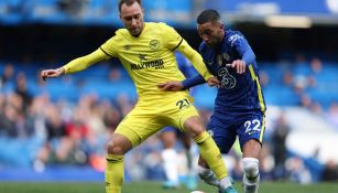 Christian Eriksen en acción vs Chelsea