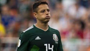 Chicharito Hernández jugando el Mundial de Rusia 2018 con el Tri