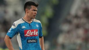 Lozano en un partido con el Napoli 