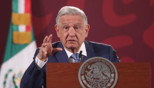 AMLO durante rueda de prensa desde Palacio Nacional