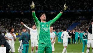 Thibaut Courtois festejando el triunfo del Real Madrid