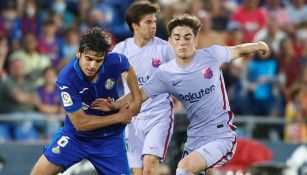 Getafe jugando partido ante el Barcelona en LaLiga