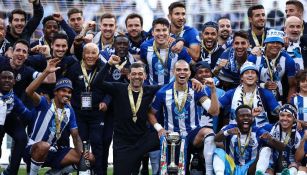 Porto celebrando la obtención del título en la Copa de Portugal