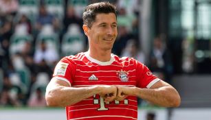 Robert Lewandowski celebrando un gol