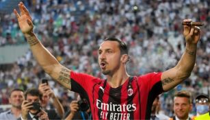 Zlatan Ibrahimovic festejando el título del AC Milan