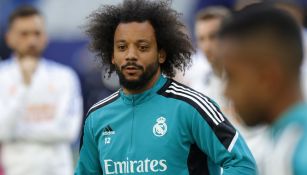 Marcelo en un entrenamiento del Real Madrid