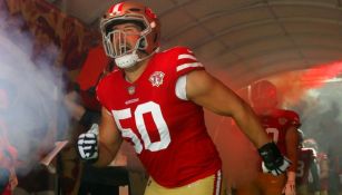 Alex Mack, de los 49ers de San Francisco, previo al partido contra Seahawks 