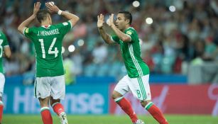 Marco Fabián con Chicharito en Selección Mexicana