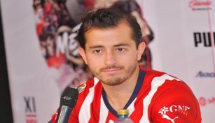 Alan Mozo durante su presentación con Chivas