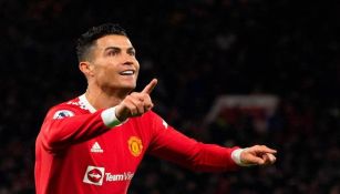 Cristiano Rolando celebra durante un partido con el Manchester United