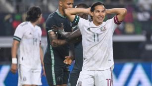 Lainez en un partido de la Selección Mexicana