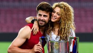Piqué y Shakira celebrando un título del Barcelona