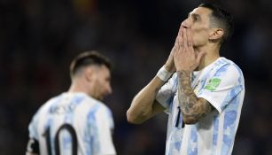 Di María celebrando un gol con Argentina