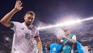 Héctor Herrera tras un partido de la Selección Mexicana