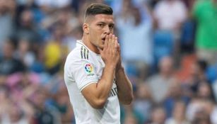 Luka Jovic durante un partido con el Real Madrid