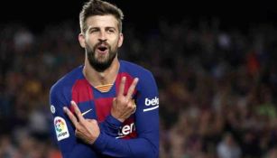 Piqué en festejo de gol