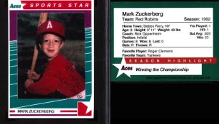 Tarjeta de beisbol de Mark Zuckerberg será subastada 